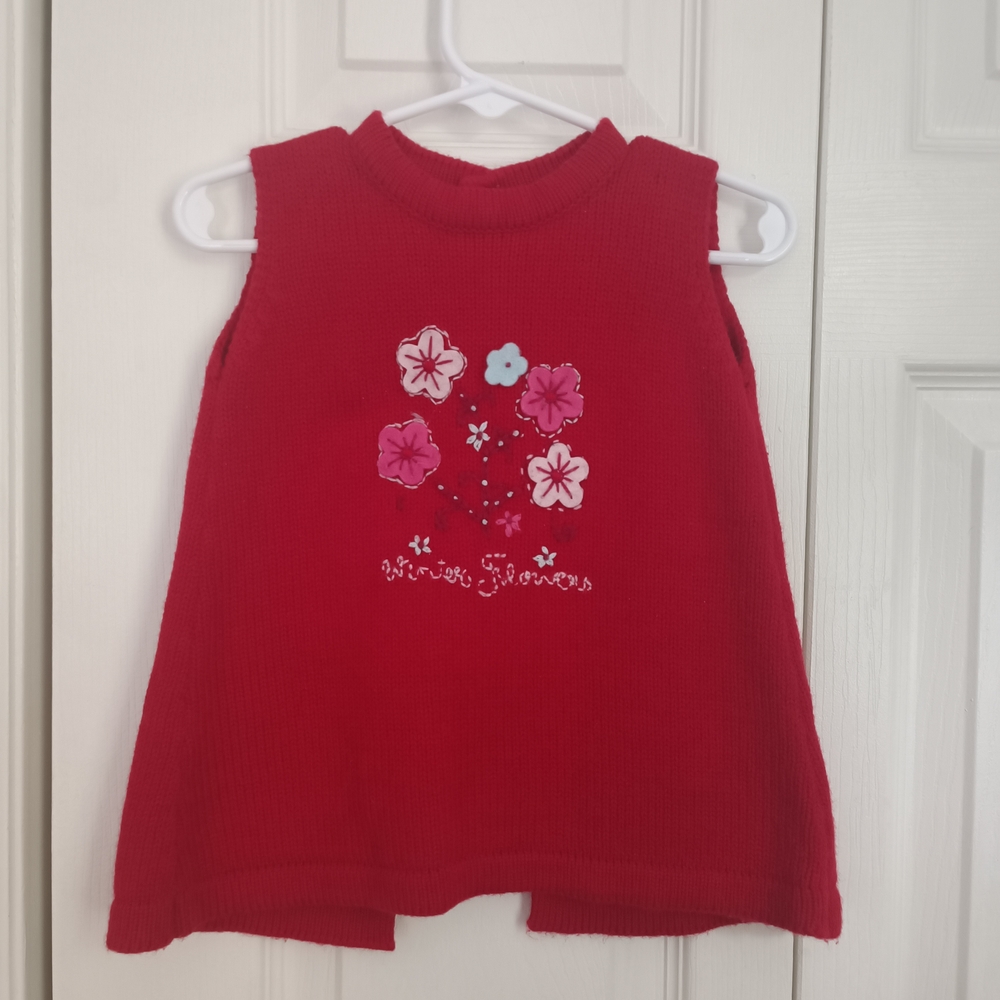 Charming Red Floral Kids Dress
